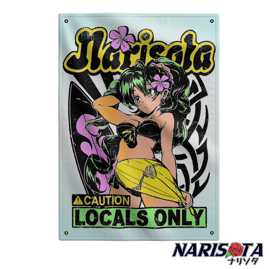 Beach Waifu Wall Flag